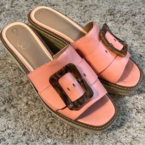 Sam Edelman Pink Wedges with Brown Buckle